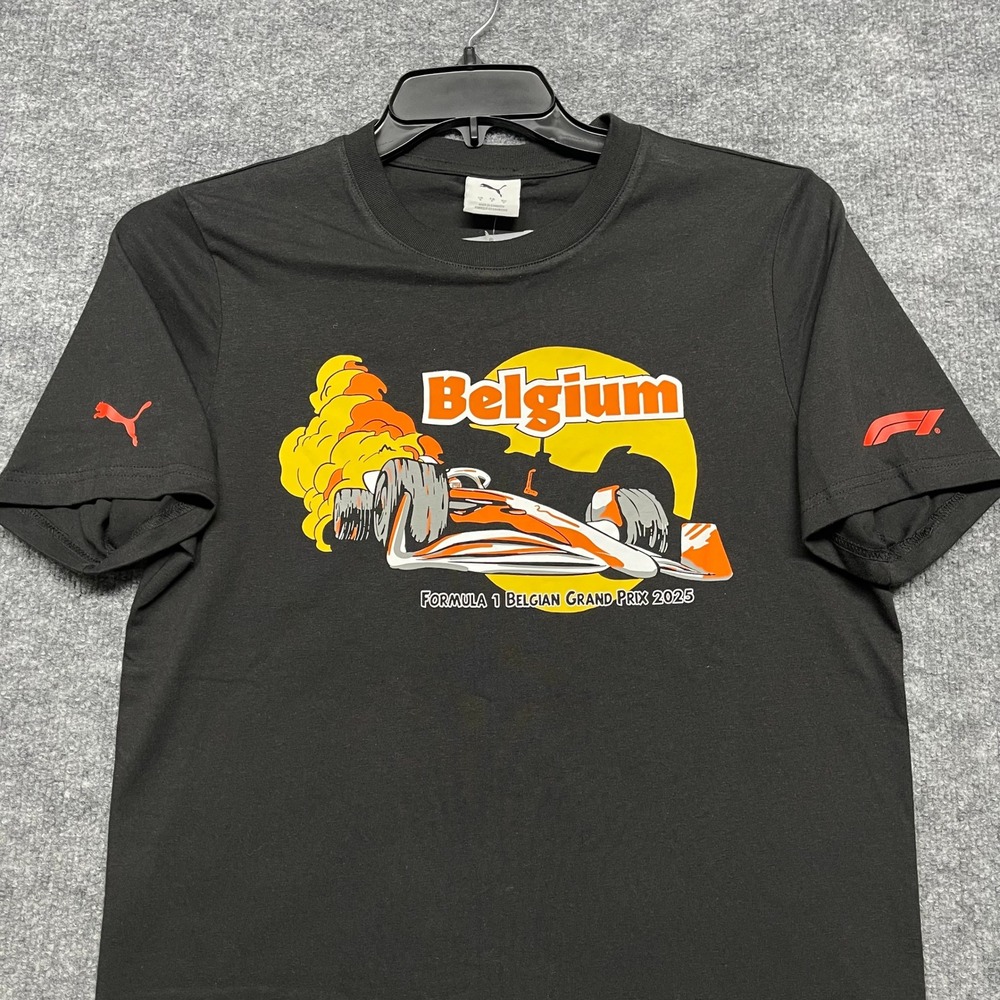 Formula 1 F1 Shirt Mens Small Black Belgian Grand Prix 2025 Graphic Puma Tee - Picture 2 of 14